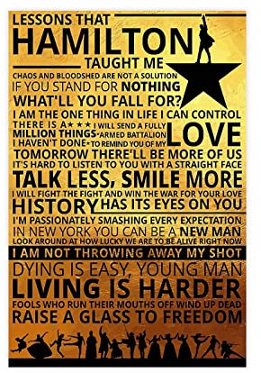 OakiTa Coobal Hamilton American Musical Broadway Artworks Poster Leinwand Poster Wandkunst Dekor Druck Bild Gemälde für Wohnzimmer Schlafzimmer Dekoration ungerahmt 30 x 45 cm