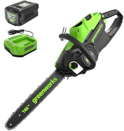 Greenworks - Tronçonneuse sans balais (2,0 kw) 80 V (Gen 2), batterie 2,5 Ah et chargeur 2 A