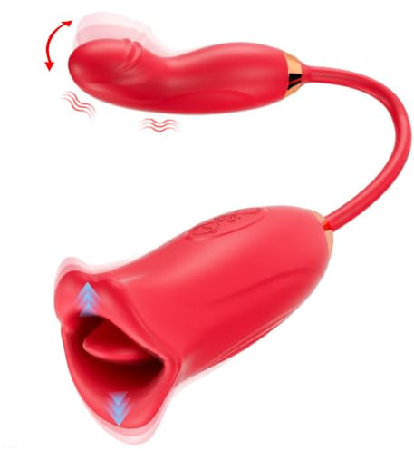 Oralsex Spielzeug für Frauen - Swing G Punkt Vibrator mit 10 Zungenleck und Beißmodi, Rosenvibrator Dildo Klitoris Stimulator, Erwachsene Sex Nippel Analspielzeug Spiele für Frauen Paare