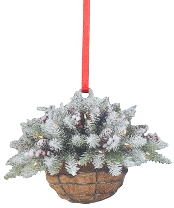 Geschenk-Hängeanhänger Ornamente Korb Weihnachten hängende künstliche Dekoration Vorbeleuchtete Holz-Weihnachtsdekoration Aufhänger Schwerlasthaken Decke Beton