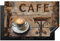 KitchenYeah© Herdabdeckplatte Einteilig Herdabdeckung Abdeckplatte für Ceranfeld Abdeckung Induktionskochfeld Aufrollbare Matte Cafe - Holz - Kaffee - Regale - 81.6x52.7 cm