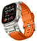 Bandletic R-Steel Correa Compatible con Apple Watch Ultra 2 / Ultra 49mm, Serie 9/8/7 45mm, Serie SE2/6/SE/5/4 44mm, Robusta Pulsera repuesto FKM con Diseño Elegante conector Metálico, Naranja