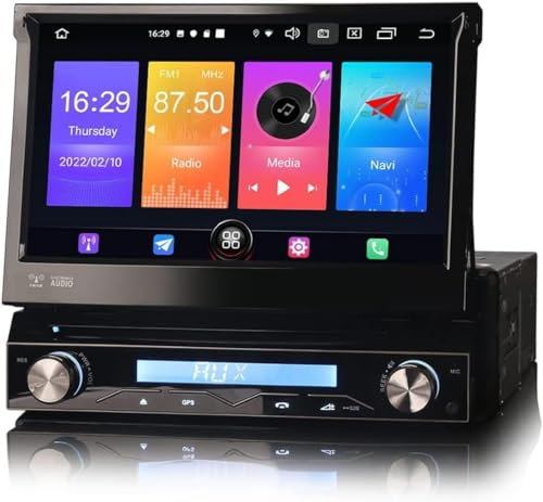 GONFEN 7 pulgada Android 12.0 Autoradio 32GB Radio de Coche DAB+ Navegación GPS Protección antirrobo Extraíble Wirelss CarPlay y Android Auto WiFi 4G OBD2 SD USB DVR TPMS DVB-T2 con Bluetooth A2DP RDS