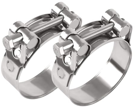 DOCAS 2 piezas Ø 68-73mm Universal de Abrazadera de tubo de escape de motos,Inoxidable Abrazadera Clip Tubo Acero, 304 Abrazaderas de Acero Inoxidable de Presion de ajustable