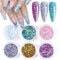 6 Farben Nägel Glitzer Pailletten, Nagel Glitzer Nagelpulver, Nail Art Glitter Pulver für Maskerade DIY Nagelkunst Gesicht Dekoration Karneval Schminke Glitzer