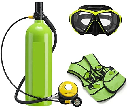 Mini bouteille de plongée, 2L Plongée Respirateur Équipement De Plongée Bouteille En Aluminium Bouteille De Gaz Adulte Natation Plongée En Apnée Tuba Manomètre Résiduel pour le sauvetage en exploratio