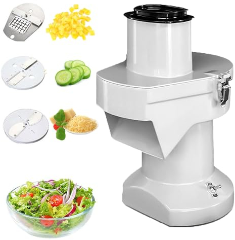 Cortador Automático De Verduras De 200W, Cortador/Rebanador/Triturador De Verduras 3 En 1 Con Cuerpo De Aluminio Fundido Completo, Salida De 180 Kg/H, Salida De Entrada De Alimentación Ampliada