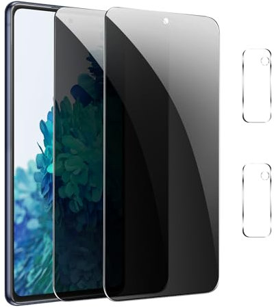 【2+2 Stück】Sichtschutz Schutzfolie für Samsung Galaxy S20 FE 5G, Privacy Panzer Schutz glas,Anti-Peeping Sichtschutzfolie,Anti-Spy Schutzglas