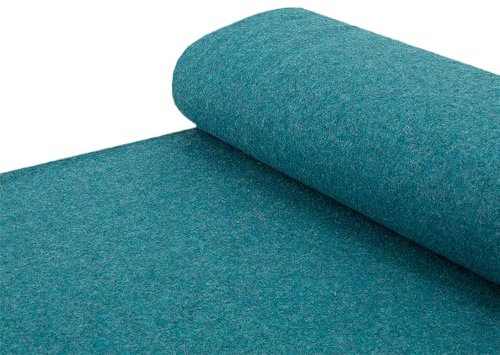 Walkstoff Walkloden 100% Schurwolle Mantelstoff petrol meliert - Meterware ab 25 cm x 140 cm - Stoff zum Nähen