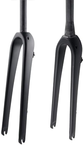QAINKUN Bike Forks 1Pcs 700C Gravel Road Bike Full Carbon Fibre Cyclocross Travel Flat Disc Brake Front Fork Straight Tapered Mtb Forks(Straight matt)