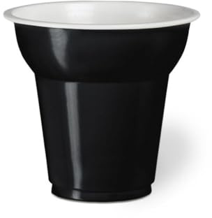 Generico 500 Bicchieri plastica CAFFE' da 70 cc | VARI COLORI | bicchierini da caffè 70ML bicchieri caffè colorati MADE IN ITALY (Nero)