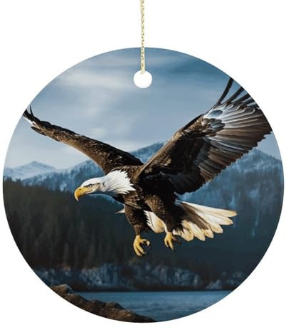 Weihnachtsschmuck Adler auf der Jagd Weihnachtsdekoration Keramikornament Weihnachtsbaumschmuck Weihnachtsanhänger Hängende Weihnachtsschmuck für den Weihnachtsbaum