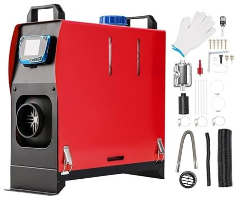 Calentador diésel de 5KW Calentador de aire diésel todo en uno, calentador de estacionamiento con tanque de 5L con control remoto y pantalla LCD, calentamiento rápido para camiones, casas rodantes,