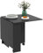 HOMCOM Klappbarer Esstisch, Klapptisch für 4-6 Personen, Moderner Küchentisch platzsparend mit 2 Ablagen und 2 Rollen, Holz, 140x80x74 cm, Schwarz