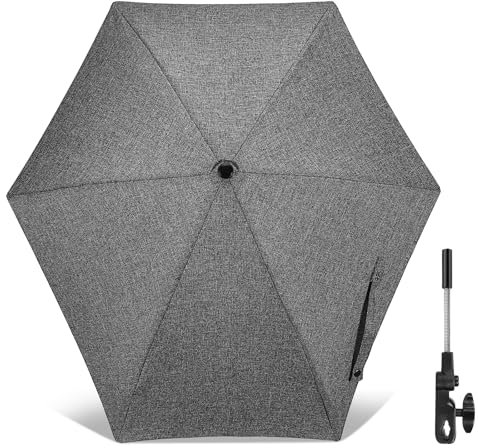 Sombrilla Universal para Cochecito de Bebé, Parasoles de Silla de Paseo para Protección UV 50+, con Abrazadera de Fijación para Cochecito & Silla de Paseo, 78 cm Diámetro