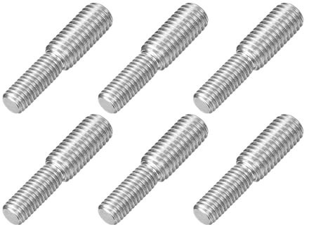 sourcing map Lot de 6 vis filetées à double extrémité M8 x 20 mm vers M10 x 20 mm, adaptateur réducteur de filetage en acier inoxydable 304 pour fixation de meubles et machines