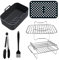 Pack of 10 Hot Air Fryer Accessories, Hot Air Fryer Accessories for 7.6 to 9.5 Litre Fryers, Ninja Fryer Accessories, Uncoated, Bisphenol A (BPA) Free, Dishwasher Safe