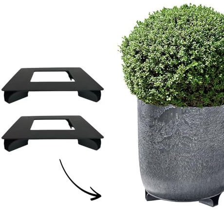 terraced® - 2er Set - Blumentopf Untersetzer - eckig - 27x27cm – Untersetzer Blumentopf – Recycling Material - Made in Germany (Schwarz)