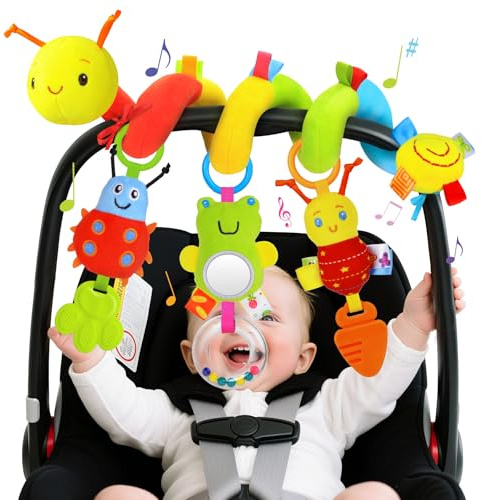 YELUFT Baby Spiral Pram & Car Seat Toys with Rattles for Infants 0-6 Months