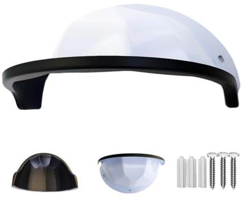 CTXSumTec Sun Rain Shade Camera Cover Outdoor, CCTV Security Camera Top Shield Protective Roof for CCTV Surveillance Camera Hikvision/Nest/Ring/Arlo/Dome/Bullet/Bell (Hemisphere White Black Cover)