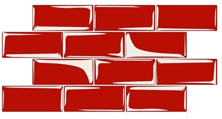 DOTBUY-SHOP Autocollant Adhésif pour Déco Carrelage de Cuisine, Autocollant Carreaux Salle de Bain 12x24cm Stickers Carrelage Résistant à la Chaleur Stickers Carreaux (Rouge,30 PCS)