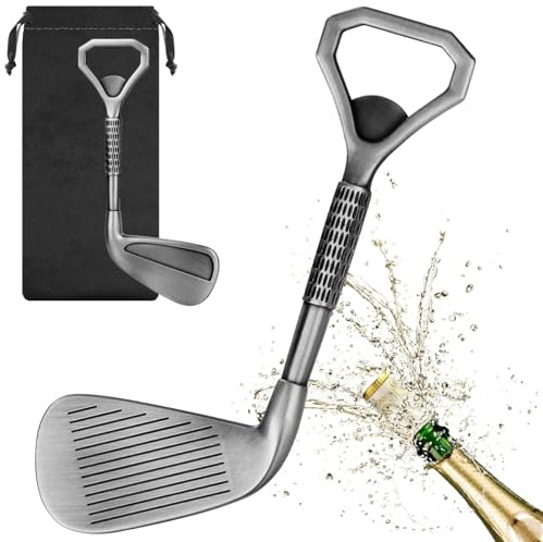 MR.BARWARE Golfschläger Bier Flaschenöffner, Golf Geschenk für Männer, Weihnachtsgeschenke Vatertagsgeschenk Geburtstagsgeschenk für Golfspieler Männer, Silber