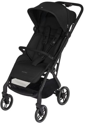 Maxi-Cosi Soho Kinderwagen, 0–4 Jahre, 0–22 kg, ultrakompakt Buggy, Automatischen Einhand-Klappmechanismus, Geräumiger Sitz, 3 Liegepositionen, Flache Liegeposition, Twillic Black