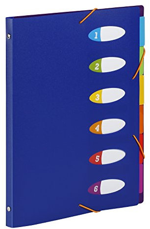 Viquel Happy Neon Ordnungsmappe 6 Positionen aus Polypropylen mit integrierten Papier Block