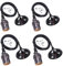 Swpeet 4 Pcs Vintage Edison Light Socket Screw Bulbs Light Lamp Holder with Wire, E26 / E27 Base Adjustable Black Wire for Kitchens, Dining Rooms, Bars and Restaurants