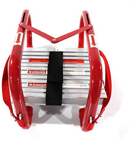 Portable Fire Ladder Emergency Escape Ladder 15 Foot with Wide Steps V Center Support