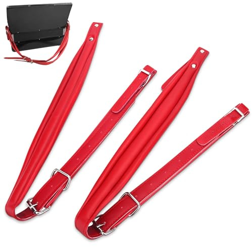 Tbest Accordion Thick Strap,Acordeones Straps Adult PU Leather accordion instrument for adults Wear resistant Shoulder Belts Adjustable for 16 120 Bass Accordion instrument(Red)