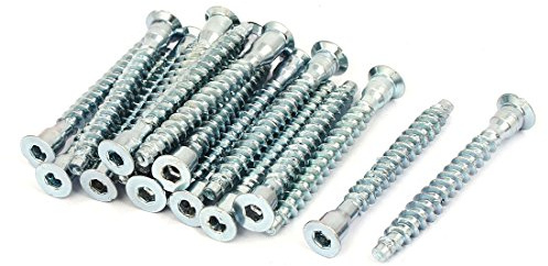 Aexit 20 Nägel, Schrauben & Befestigungen Stk M7 x 60mm Möbel Anschluss Sechskantschraube Schraube Sets mit Schrauben & Muttern silber Ton