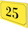 DECOHO - Numéro de boîte aux Lettres personnalisé Gravure Laser - Plaque PVC résistante Jaune Chiffres Noirs - Format 12x8 cm, adhésif 3M - Jaune