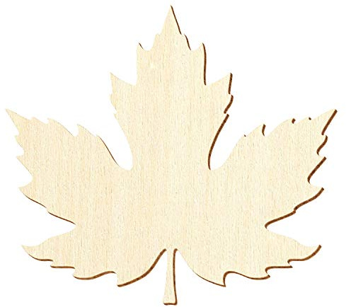 Holz Ahornblatt V1 - Deko Zuschnitte 3-50cm, Größe:14cm, Pack mit:10 Stück