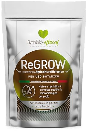 Symbioethical - REGROW Biostimolante Radicante per Piante, Orti e Prato, con Micorrize e Microrganismi PGPR, per Agricoltura Biologica, Made in Italy, 500 gr