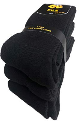 CALZE TERMICHE IN PILE LUNGHE SCI MONTAGNA PESANTI NERO BLU GRIGIO | Interno in soffice pile | Massimo isolamento termico | Ideali per sci e montagna | Calde e traspiranti