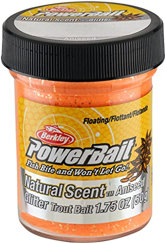 Berkley PowerBait - Cebo para Masa de Trucha (Todos los Modelos, Colores y Aromas), Naranja Fluorescente, Aroma a anís
