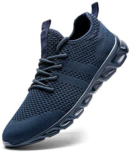 Herren Sneakers Laufschuhe Turnschuhe Sportschuhe Running Schuhe Freizeit Straßenlaufschuhe Fashion Leichtgewichts Atmungsaktiv Walkingschuhe Outdoor Fitness Jogging Sportsschuhe Blau 46 EU