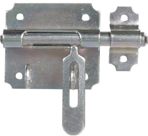 Vachette Verrou de box avec porte-cadenas, Loquet de porte - 1170-SC - Résistant aux intempéries, Anti corrosion, Verrou porte interieure, Verrou porte exterieur, Targette de porte exterieur - 70x80mm