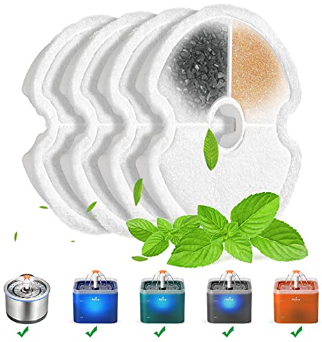 iPettie Water Fountain Carbon Filters for Neverland Cat Water Fountain and Stainless Steel Cat Drinking Fountain, IP-670-F4, 4 Packs