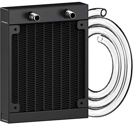 CLDIY Wasserkühlungskühler, 12-Rohr-Aluminium-Wärmetauscher-Kühler mit Rohr für PC-CPU-Computer Wasserkühlsystem DC12V 120 mm
