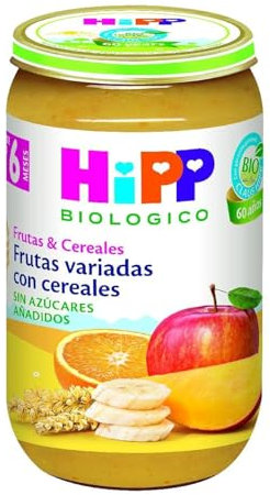 HiPP Biologisch, verschiedene Obstgläser mit Bio-Kreide, 190 g, Inhaltsstoffe aus biologischer Produktion, zuckerfrei, glutenfrei, ab 6 Monaten