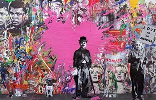 RUIYANMQ Puzzle 1000 Stück Street Art Charlie Chaplin Poster Holz Adult Toys Dekompressionsspiel Zy801Tm