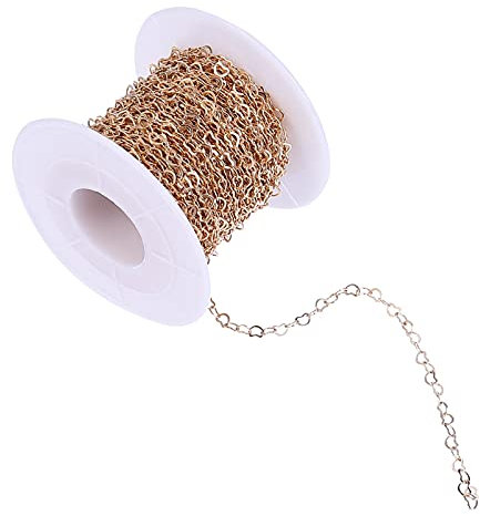 Milisten Anhänger Zubehör Armband Bastelset Metall Kette Curb Ketten Link Kette DIY Schmuck Machen Kette Pullover Kette Zubeh?r (Golden) Anhänger Zubehör Armband Bastelset