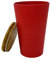 KeMar Kitchenware Tischabfalleimer mit Deckel, Kunststoff, Mülleimer, Abfalleimer, Kosmetikeimer (Rot, 1,2 L)