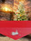 KAMACA Tischdecke Mitteldecke 85x85 cm mit filigraner Stickerei Küche Esstisch Tisch Dekoration Eyecatcher in Herbst Winter Weihnachten (Wichtel rot)