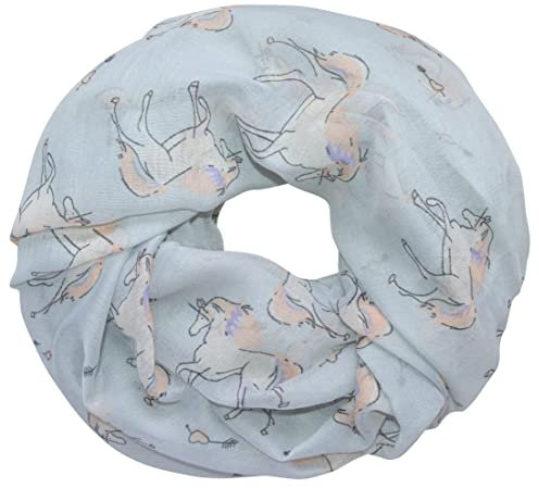 thb Richter Damen Schlauchschal Pferd Rundschal Loopschal Pferde Horse Schal Loop Halstuch Scarf (Pferde & Herze - 4#), Umfang -- ca.180cm, Breite -- ca.90cm