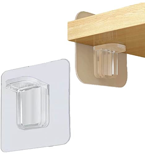 WUBAYI 15Pcs Self-Adhesive Shelf Support Pegs L-Shaped Brackets, No-Screw Furniture Cabinet Closet Bookcase Supports (2.36in/6cm)