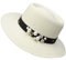 YiyiLai Panama Femme en Paille Chapeau de Soleil Ruban de Perles Plage Mariage Voyage Léger Beige