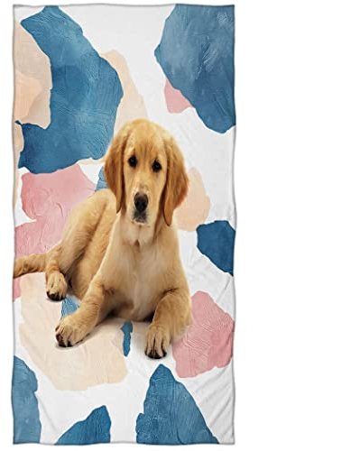 Zomer Strandtuch 70x140cm,Bedrucktes Mikrofaser Badetuch-Golden Retriever Hund